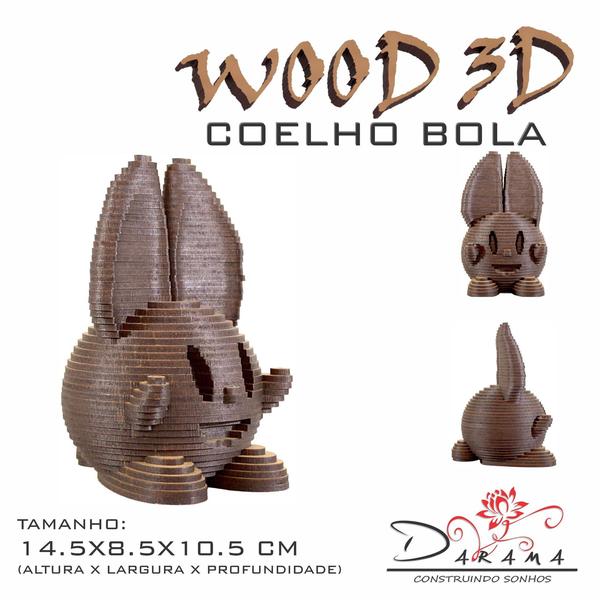 Imagem de Quebra Cabeça 3D Coelho Bola Decoração Ornamento Enfeite