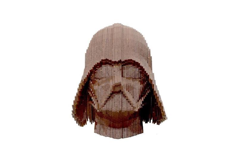 Imagem de Quebra Cabeça 3D Darth Vader Busto Mdf 3Mm Natural - Darama