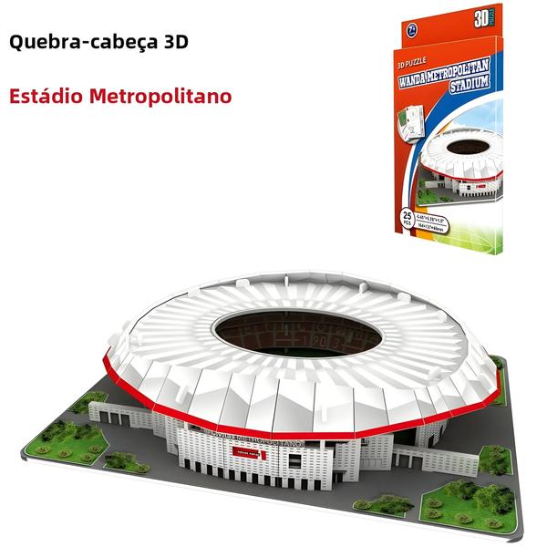 Imagem de Quebra-Cabeça 3D de Estádio de Futebol em Papel - Brinquedo Educativo DIY para Crianças