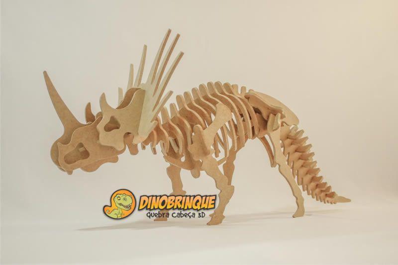 Imagem de Quebra-Cabeça 3D  DINOSSAURO ESTIRACOSSAURO 41 peças em MDF - DINOBRINQUE