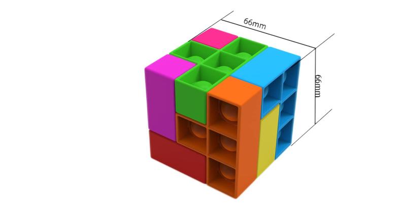 Imagem de Quebra-cabeça 3D Fidget Toy Toybits Pop It Cube com chaveiro mosquetão