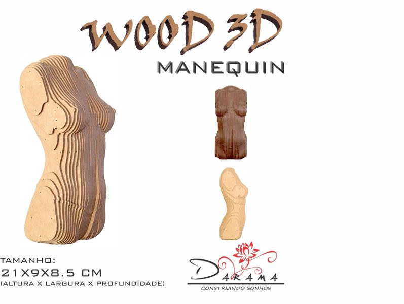 Imagem de Quebra cabeça 3d manequim fem. decoração ornamento enfeite