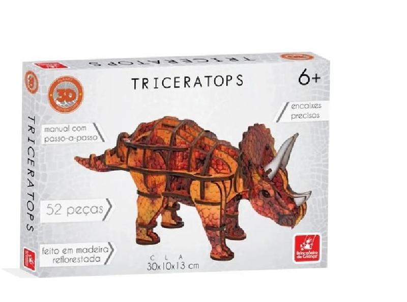 Imagem de Quebra-Cabeça 3D Triceratops 52 Peças