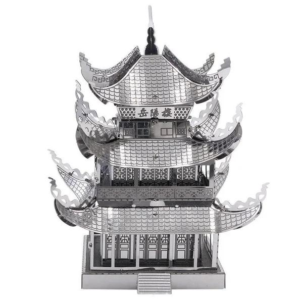 Imagem de Quebra-Cabeça 3D Yueyang Tower em Metal - Kit DIY com Corte a Laser para Crianças