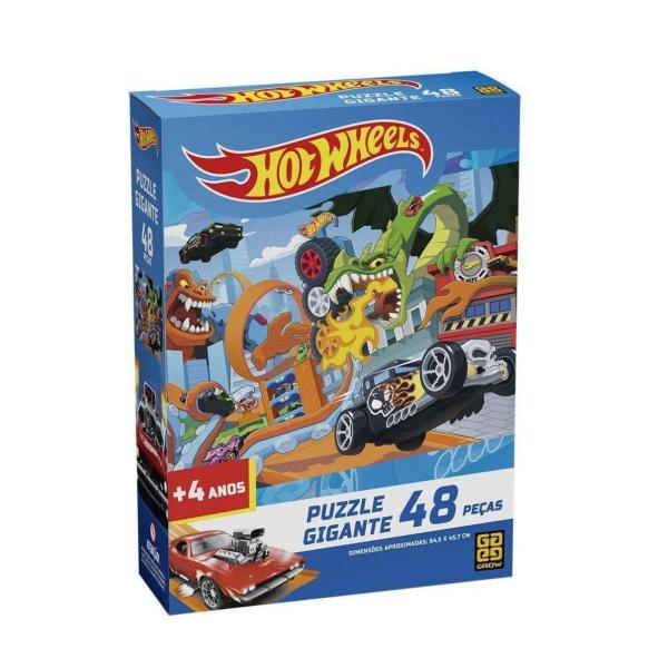 Imagem de Quebra Cabeça 48 Peças Gigante Hot Wheels Grow 04422