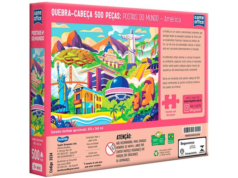 Imagem de Quebra-cabeça 500 Peças Game Office América