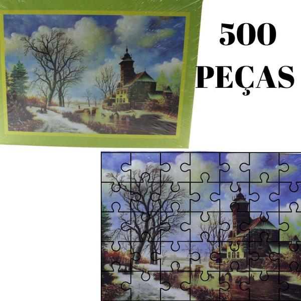 Imagem de Quebra-Cabeça 500 Peças Jogsaw Puzzle Casa,Pessoas Brincando