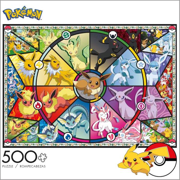 Imagem de Quebra-cabeça 500 peças Pokémon Eevee Vidro Manchado by Buffalo Games