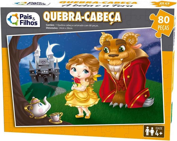 Imagem de Quebra- Cabeça - A Bela e a Fera - 80 Peças