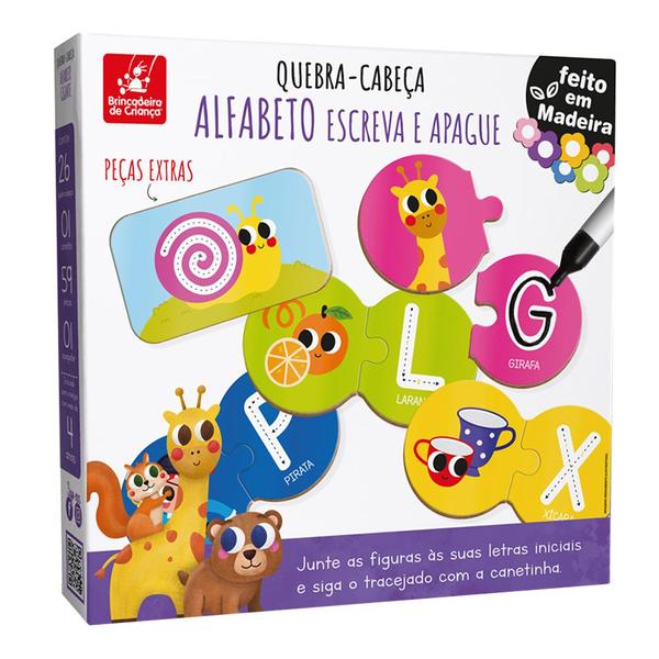 Imagem de Quebra-Cabeça Alfabeto Escreva e Apague Brinquedo Infantil