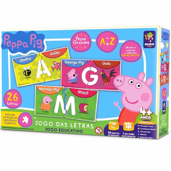 Imagem de Quebra Cabeça Alfabeto Porquinha Peppa Pig Letras Simbolosos