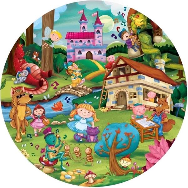 Imagem de Quebra-Cabeça Amigos Fabulosos Com 40 Peças Grandes Puzzle Redondo Pedagógico Infantil