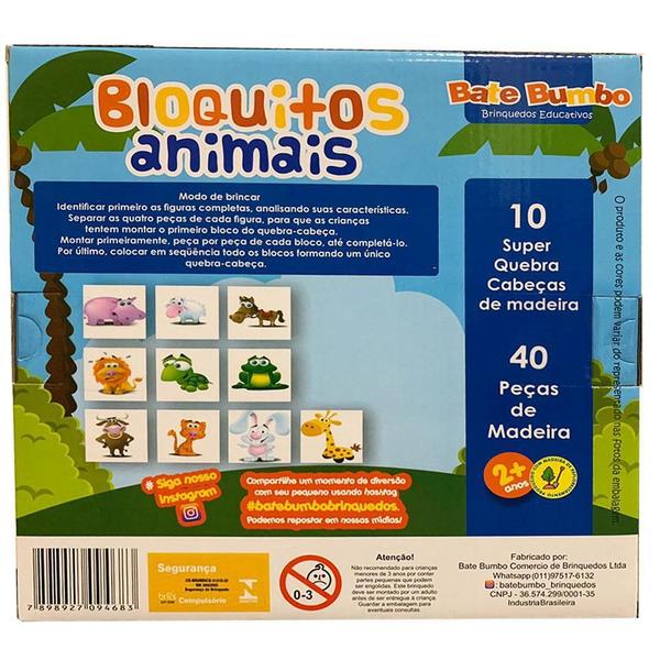 Imagem de Quebra-Cabeça Bloquitos Animais Brinquedo Educativo