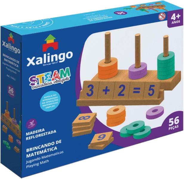 Imagem de Quebra Cabeça Brincando de Matemática 56 Peças STEAM Xalingo