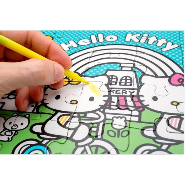 Imagem de QUEBRA-CABEÇA Cartonado Hello KITTY para Colorir 4 em 1