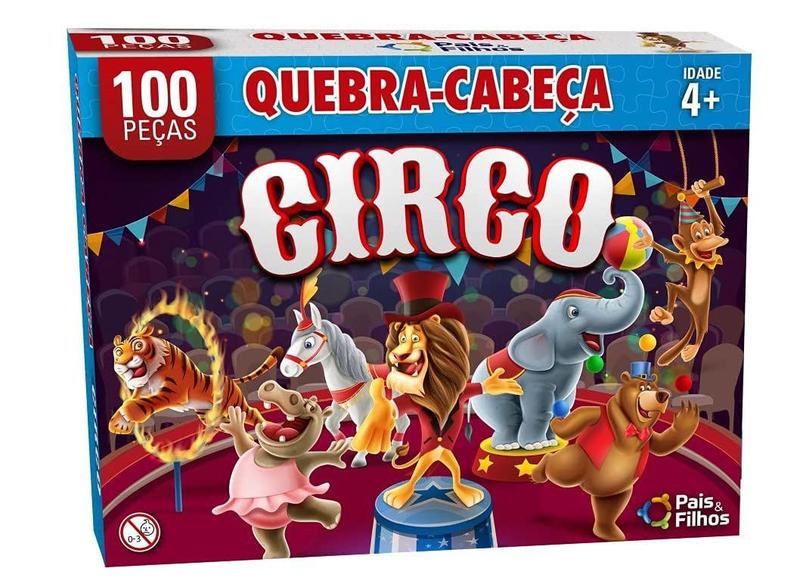 Imagem de Quebra-Cabeça Cartonado o Circo 100 Peças Pais e Filhos