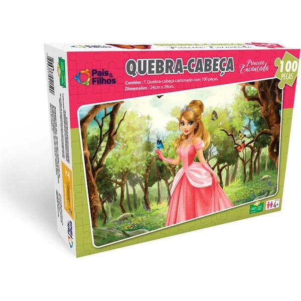 Imagem de Quebra-cabeca cartonado princesa encantada 100pcs pais e filhos