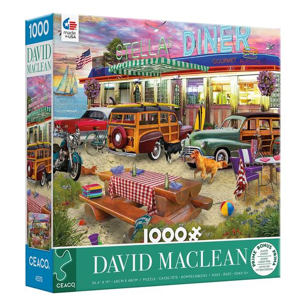 Imagem de Quebra-cabeça Ceaco David Maclean Beach Diner 1000 peças