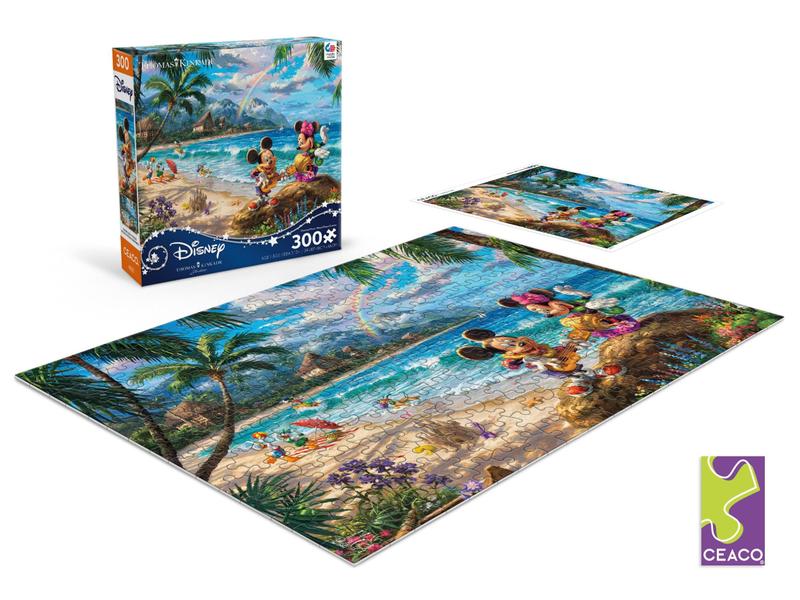 Imagem de Quebra-cabeça Ceaco Thomas Kinkade Disney Mickey Hawaii 300P