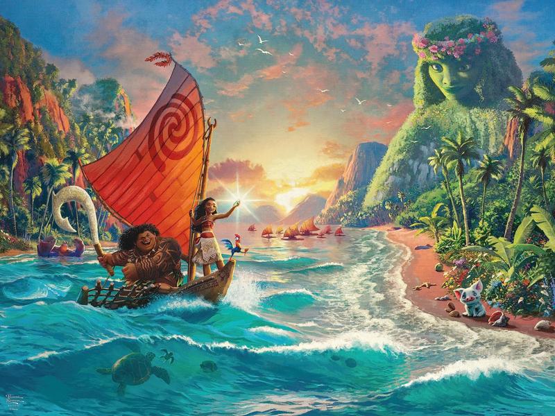 Imagem de Quebra-cabeça Ceaco Thomas Kinkade Moana 500 peças