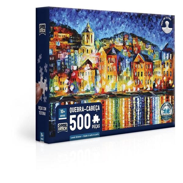 Imagem de Quebra Cabeça Cidade à Noite no Porto 500 Peças - Toyster