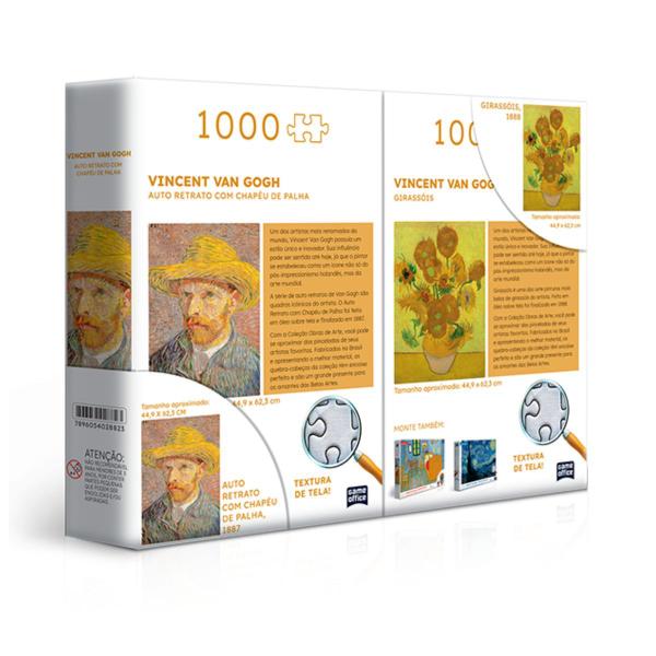 Imagem de Quebra Cabeça Combo Vincent Van Gogh Retrato E Girassóis 1000 Peças Toyster 002882