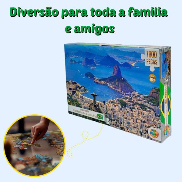 Imagem de Quebra Cabeça Cristo Redentor Rio De Janeiro 1000 Peças Grande Adultos Crianças Papel Cartonado GGB