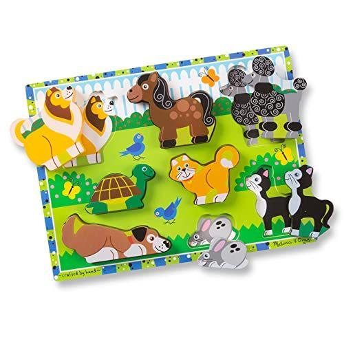 Imagem de Quebra-cabeça de animais de madeira Melissa & Doug (8 pcs)