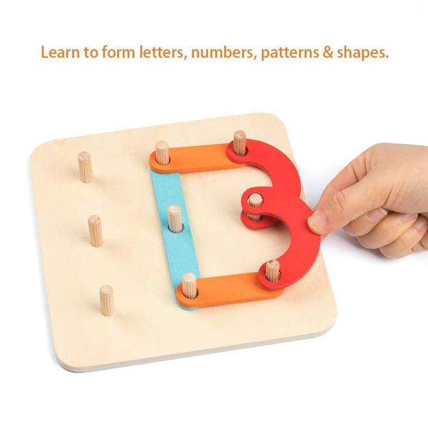 Imagem de Quebra-cabeça de construção Toy Coogam Wooden Letter Number Kids