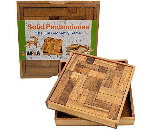 Imagem de Quebra-cabeça de madeira com quebra-cabeças Solid Pentominoes Winshare