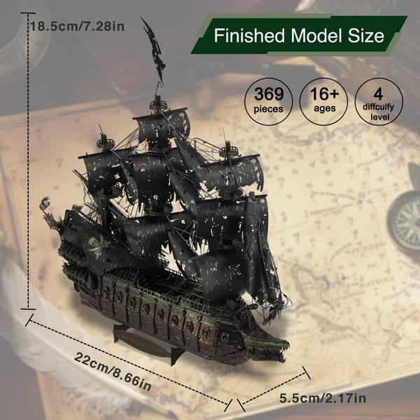 Imagem de Quebra-cabeça de metal 3D Piececool Flying Dutchman Pirate Ship Model