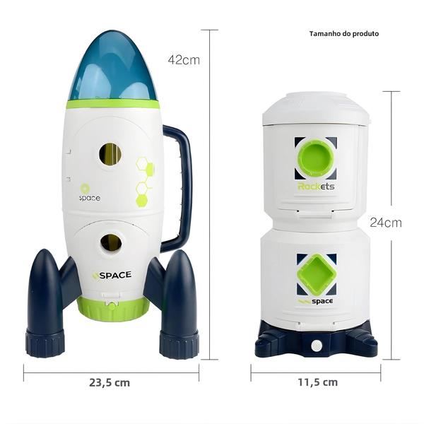 Imagem de Quebra-Cabeça de Modelo Espacial para Crianças - Foguete, Shuttle e Estação Espacial