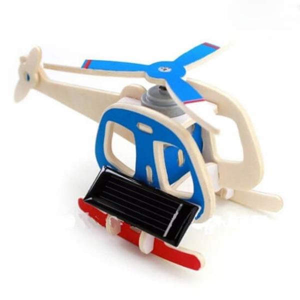 Imagem de Quebra Cabeça Desafio 3D Solar com Motor - Helicóptero Solar - Madeira - P240S - Kuga