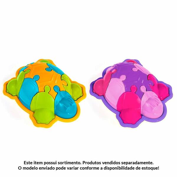 Imagem de Quebra-Cabeça Didático 3D - 10 peças - Happy - Tartaruga - Sortido - Usual Brinquedos