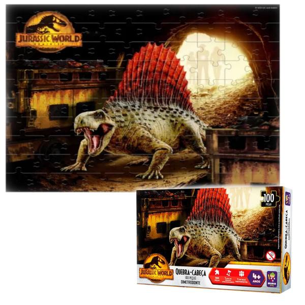 Imagem de Quebra Cabeça Dinossauro Jurassic World Dimetrodon 100 Peças