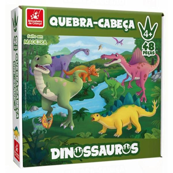 Imagem de Quebra-Cabeça Dinossauros 48 Peças - Brincadeira de Criança