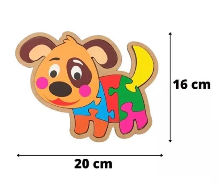 Imagem de Quebra Cabeça Divertido Infantil 7 Peças Cachorro