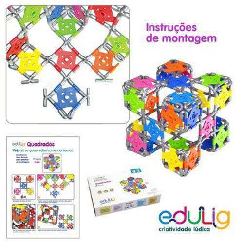 Imagem de Quebra-Cabeça Edulig Puzzle 3D Quadrados 4 Formas- 114 Peças