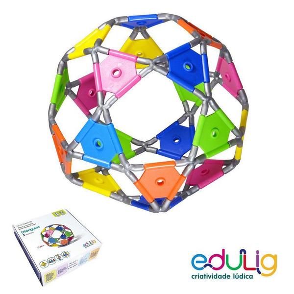 Imagem de Quebra-cabeça Edulig Puzzle 3D Triângulos - 50 peças e conexões - 3N5UTWLXT - Edulig