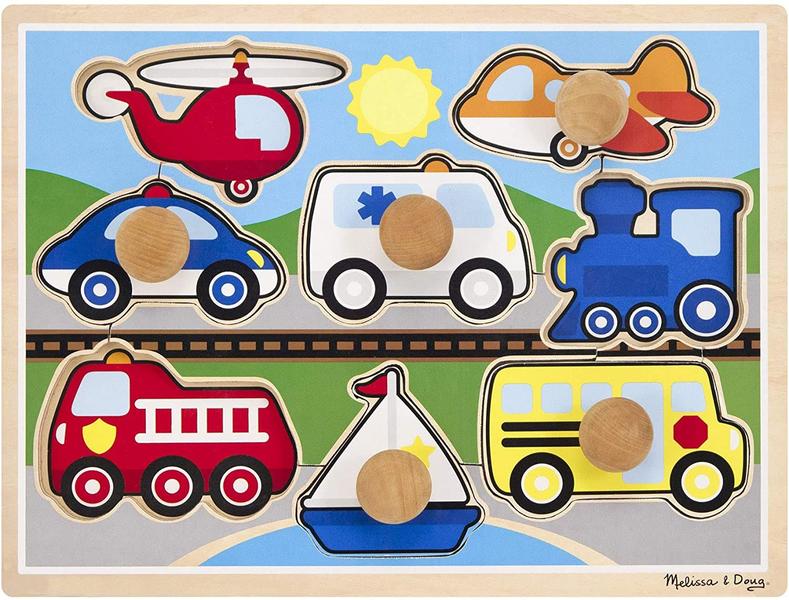 Imagem de Quebra-cabeça em madeira com botões grandes - Melissa & Doug (8 peças)