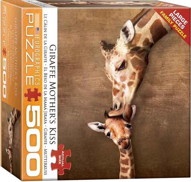 Imagem de Quebra-cabeça EuroGraphics Giraffe Mother's Kiss de 500 peças