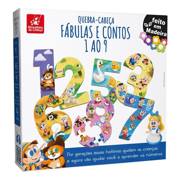 Imagem de Quebra-Cabeça Fábulas E Contos 1 Ao 9 Brinquedo Infantil