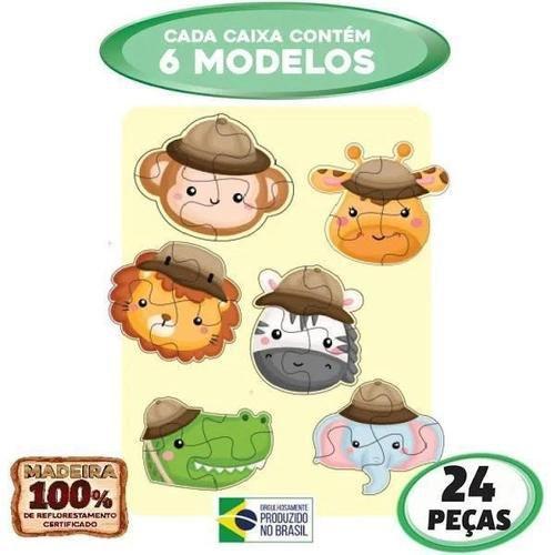 Imagem de Quebra Cabeça Formas Mdf Animais 24 Peças - Paper Toy