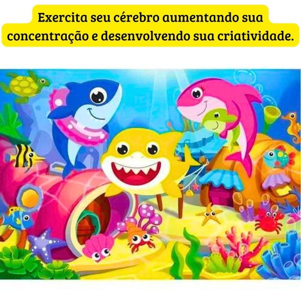 Imagem de Quebra Cabeça Fundo Do Oceano Baby Shark Infantil 60 Peças