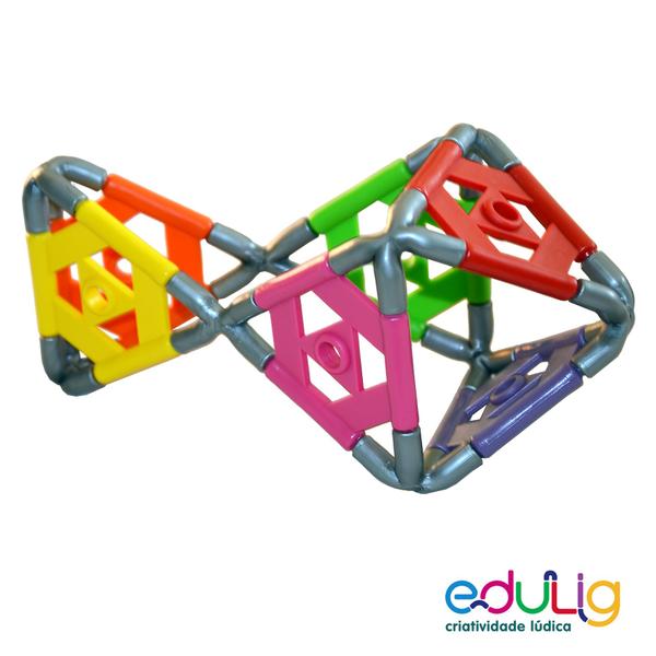 Imagem de Quebra-cabeça geométrico Edulig Puzzle 3D Bola T - 20 peças e conexões - 4 sugestões de montagem