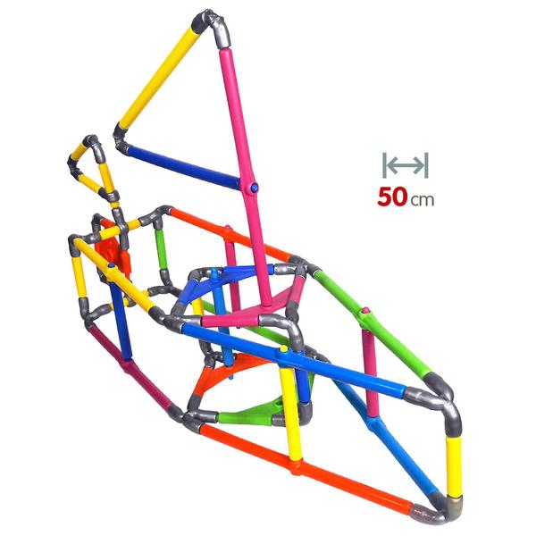 Imagem de Quebra-cabeça Geométrico Edulig Puzzle 3D Veleiro - 52 peças e conexões - 6 cores