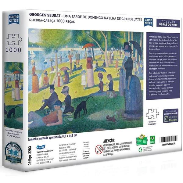 Imagem de Quebra cabeca georges seurat uma tarde de domingo na ilha de grande jatte 1000 pecas toyster