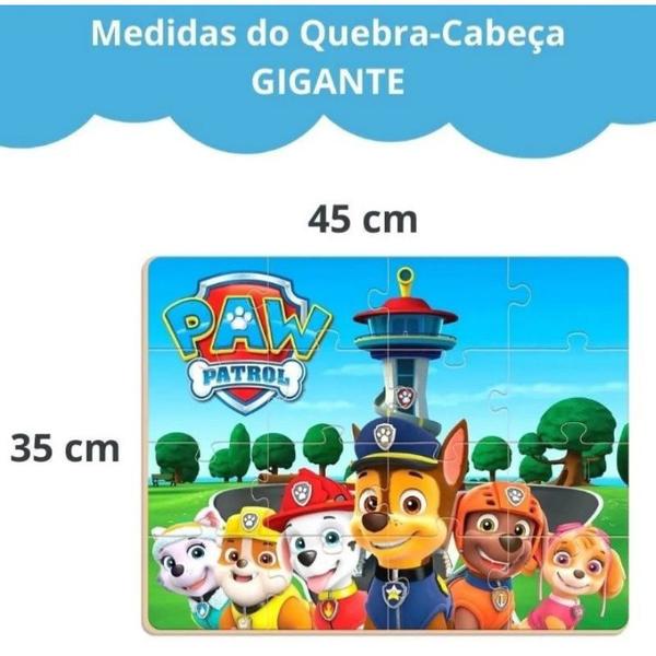 Imagem de Quebra Cabeça Gigante Patrulha Canina de Madeira - Infantil, Grande, 3 Anos