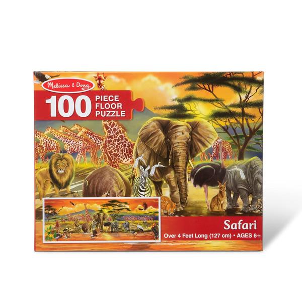 Imagem de Quebra-cabeça Grande do Safári das Planícies Africanas Melissa & Doug (100 pcs, comprimento 4 pés)