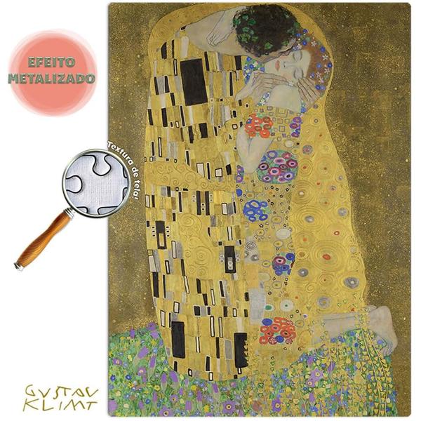 Imagem de Quebra cabeca gustav klimt o beijo 1000 pecas metalizado toyster